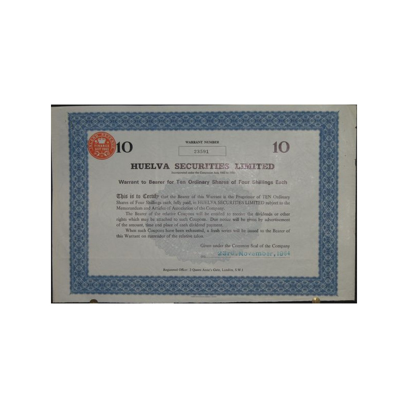 Huelva Securities Ltd (10 Act)