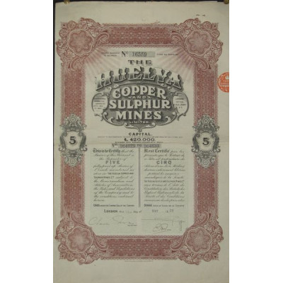 The Huelva Copper and Sulphur Mines Ltd (5 Act) (Modèle 2)