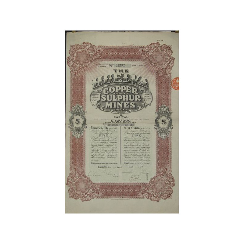 The Huelva Copper and Sulphur Mines Ltd (5 Act) (Modèle 2)