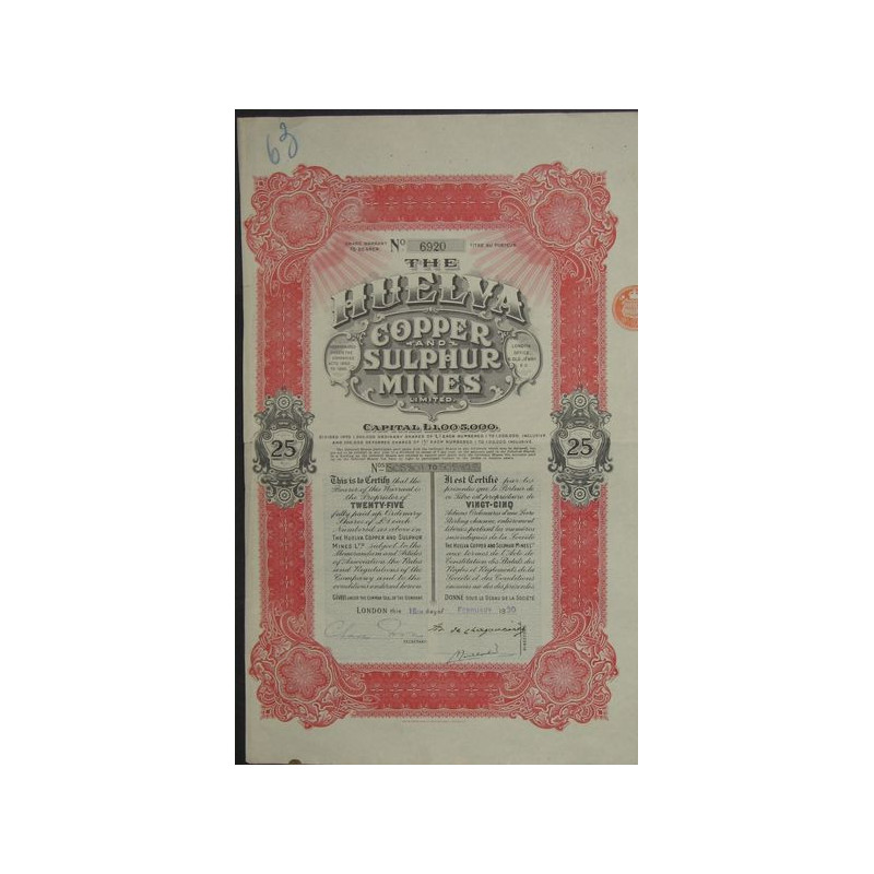 The Huelva Copper and Sulphur Mines Ltd (25 Act)