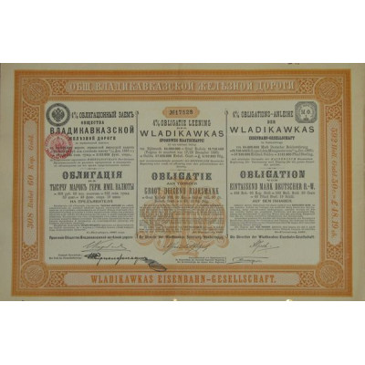 4 % Obligations-Anleiheder Wladikawkas Eisenbahn-Gesellschaft