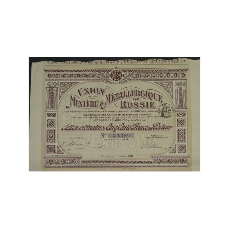 Union Minière & Métallurgique de Russie (Act)