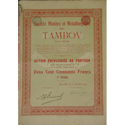 Sté Minière et Métallurgique du Tambov (Act Privil)
