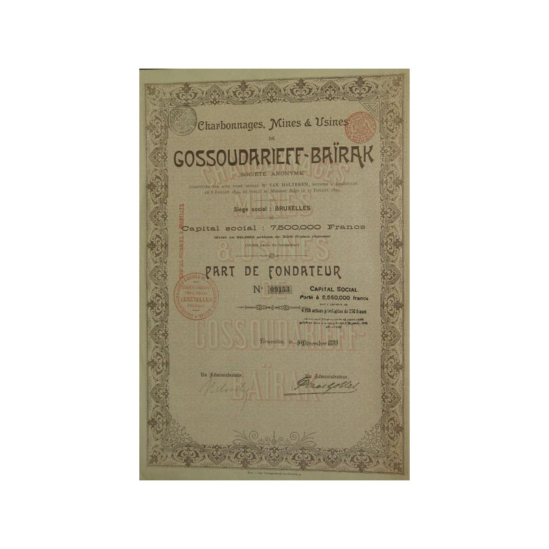 Charbonnages Mines & Usines de Gossoudarieff-Baïrak (PF)