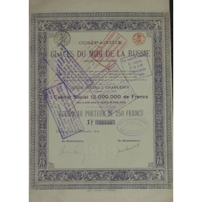 Cie des Glaces du Midi de la Russie - 1919