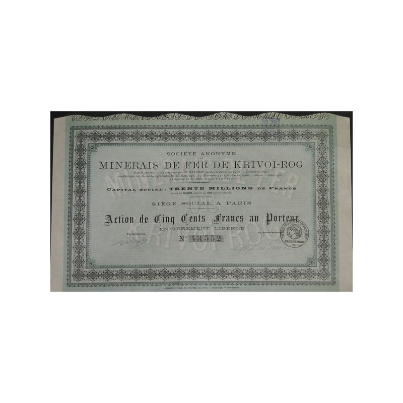 S.A. des Minerais de Fer de Krivoï-Rog (Act)