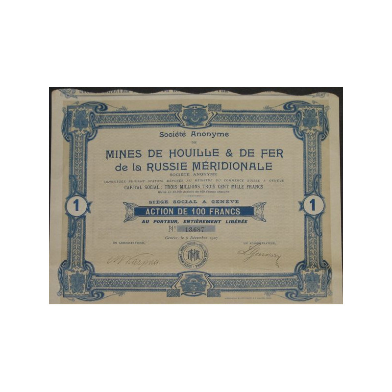 S.A. de Mines de Houille & de Fer de la Russie Méridionale