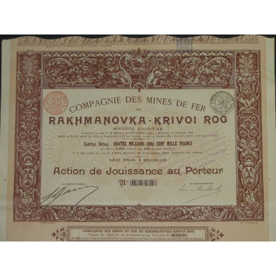 Cie des Mines de Fer de Rakhmanovka-Krivoi Rog (Act Jouissance)