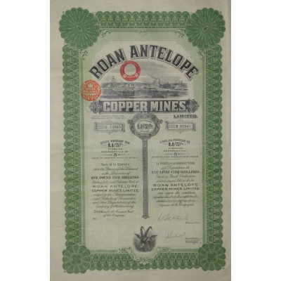 Roan Antelope Copper Mines (£ 1 et 5 shillings)