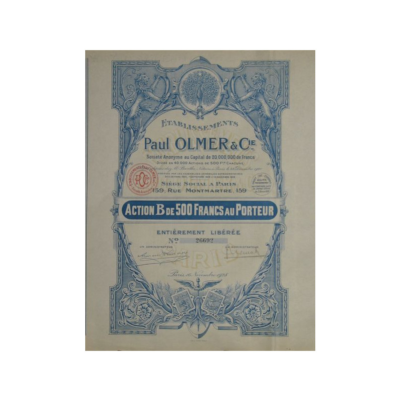 Ets Paul Olmer & Cie (Act B 500 F)