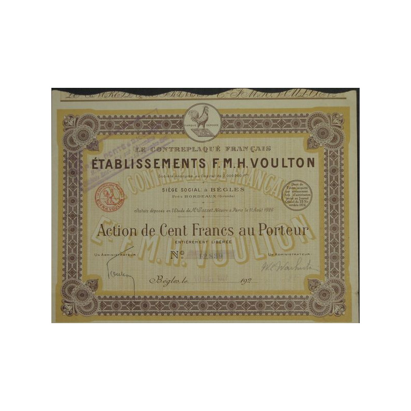 Le Contreplaqué Français Ets F.M.H. Voulton
