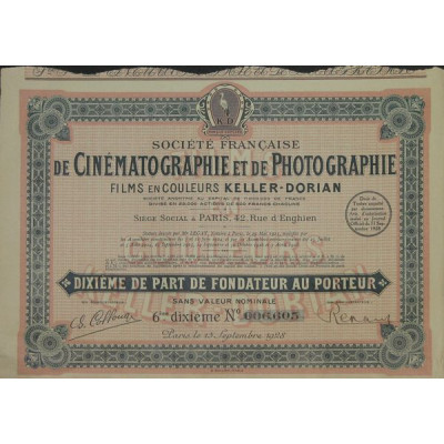 Sté Française de Cinématographie et de Photographie Films en Couleur Keller-Dorian