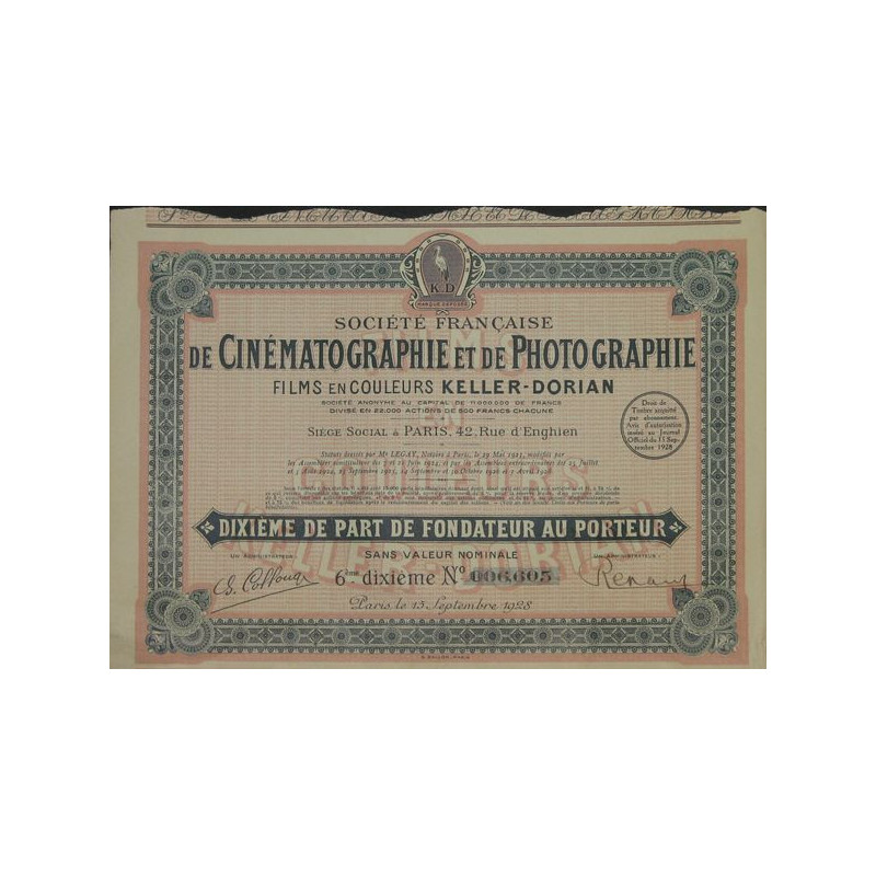 Sté Française de Cinématographie et de Photographie Films en Couleur Keller-Dorian