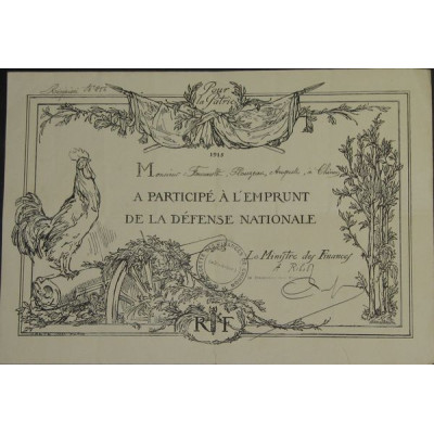 A participé au 3e Emprunt de la Défense Nationale
