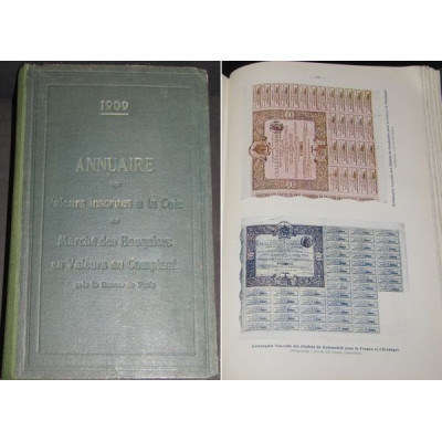 Extrêmement RARE - Annuaire des Valeurs Inscrites à la Cote du Marché des Banquiers en Valeur au Comptant près la Bourse de Pari