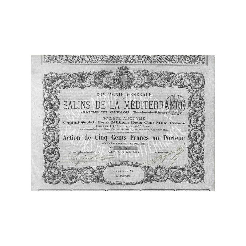 Cie gale des Salins de la Méditerranée (Salins du Cavaou) (Act)