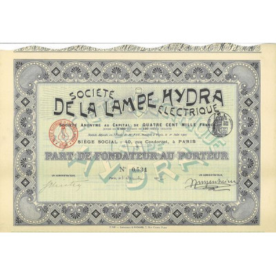 Sté de la Lampe Hydra Electrique