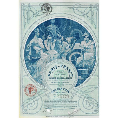 Paris - France (Obl 1920) illustrée par Mucha