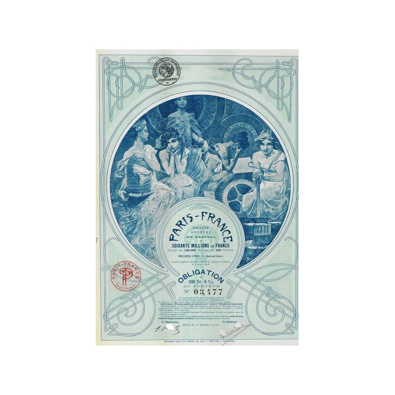 Paris - France (Obl 1920) illustrée par Mucha