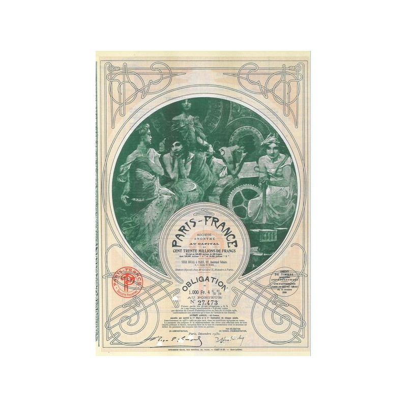 Paris - France (Obl 1930) illustrée par Mucha