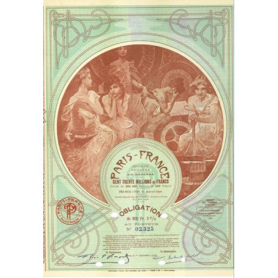 Paris - France (Obl 1934) illustrée par Mucha