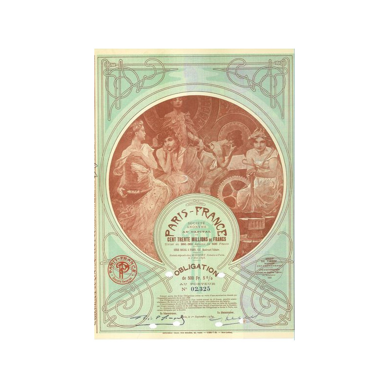 Paris - France (Obl 1934) illustrée par Mucha