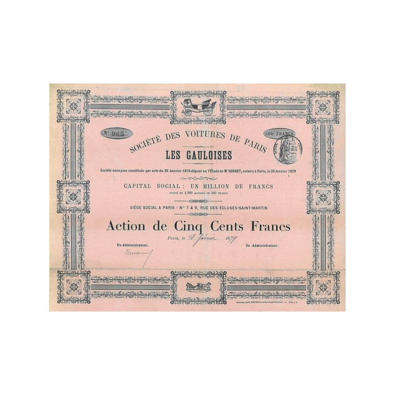 Sté des Voitures de Paris - Les Gauloises