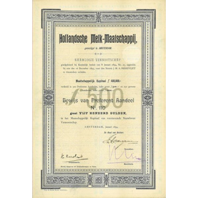 Hollandsche Melk-Maatschappij (Preferent)