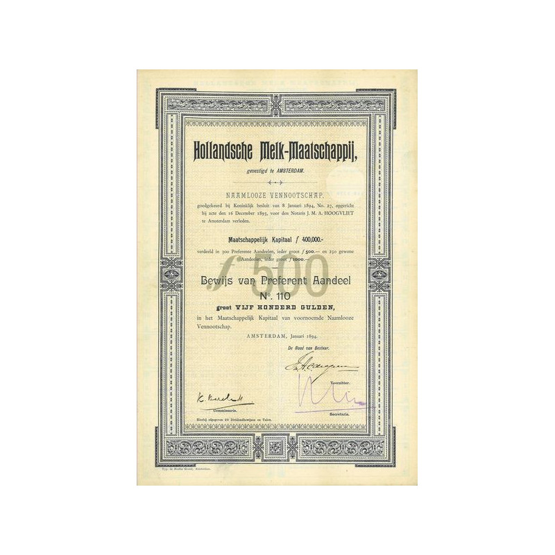 Hollandsche Melk-Maatschappij (Preferent)