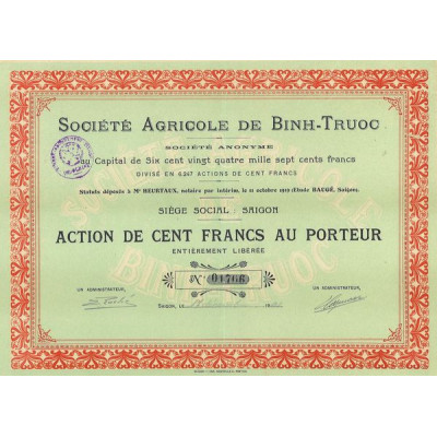 Sté Agricole de Binh-Truoc