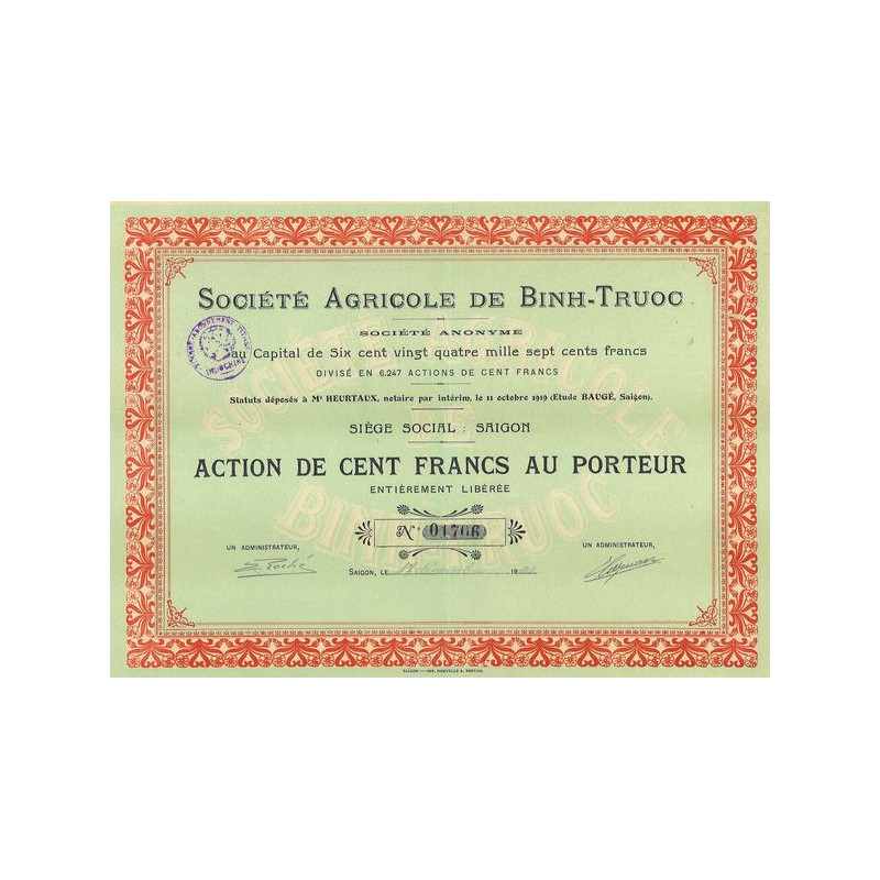 Sté Agricole de Binh-Truoc