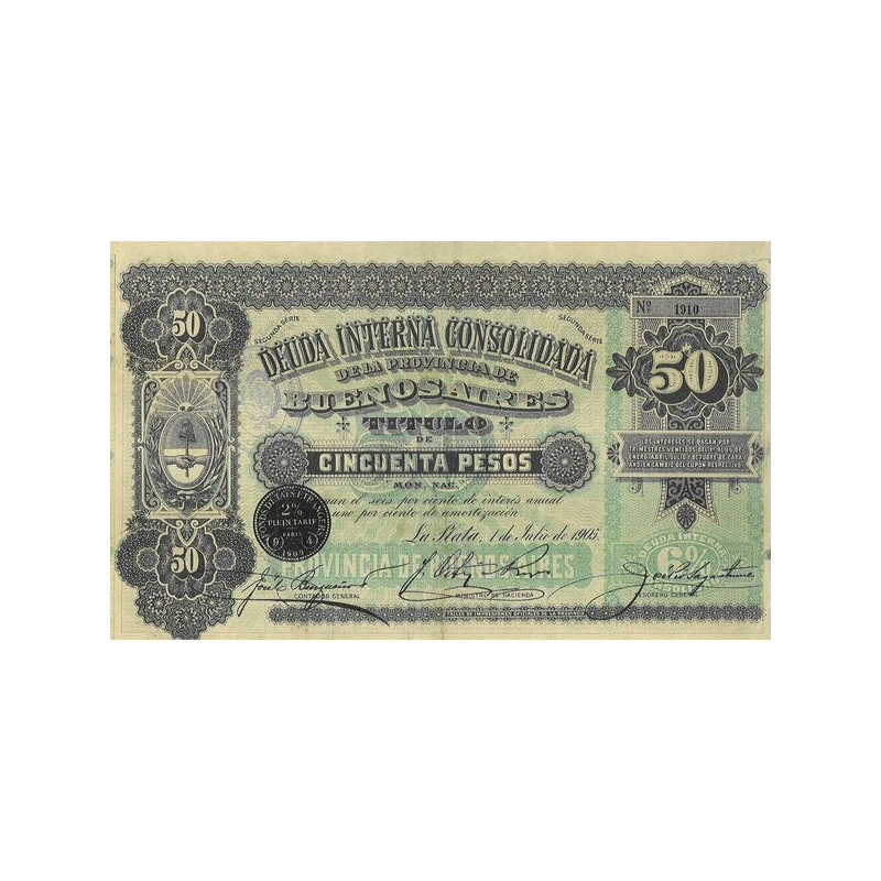 Deuda Interna Consolidada de la Provincia de Buenos Aires (50 Pesos)