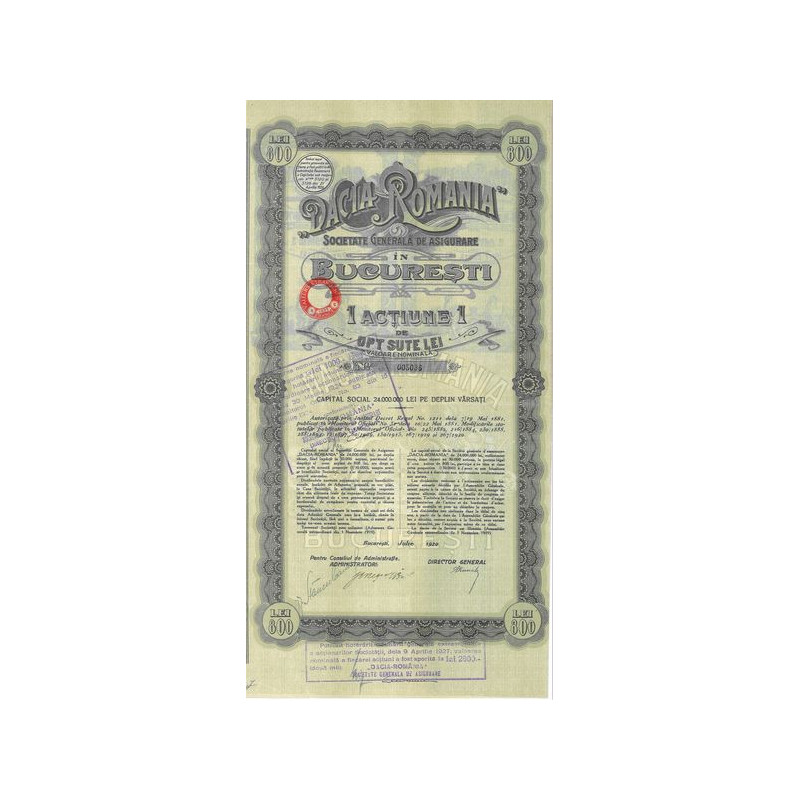 Dacia Romania Societate Generala de Asigurare in Bucuresti