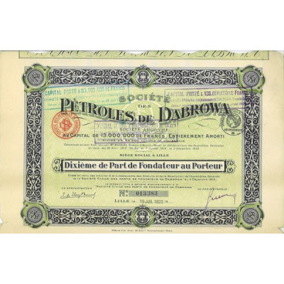 Sté des Pétroles de Dabrowa (10 ème de PF)