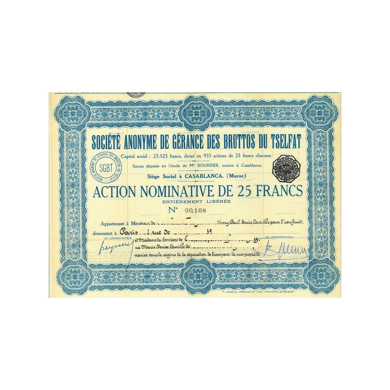 S.A. de Gérance des Bruttos du Tselfat (Act Nomin)
