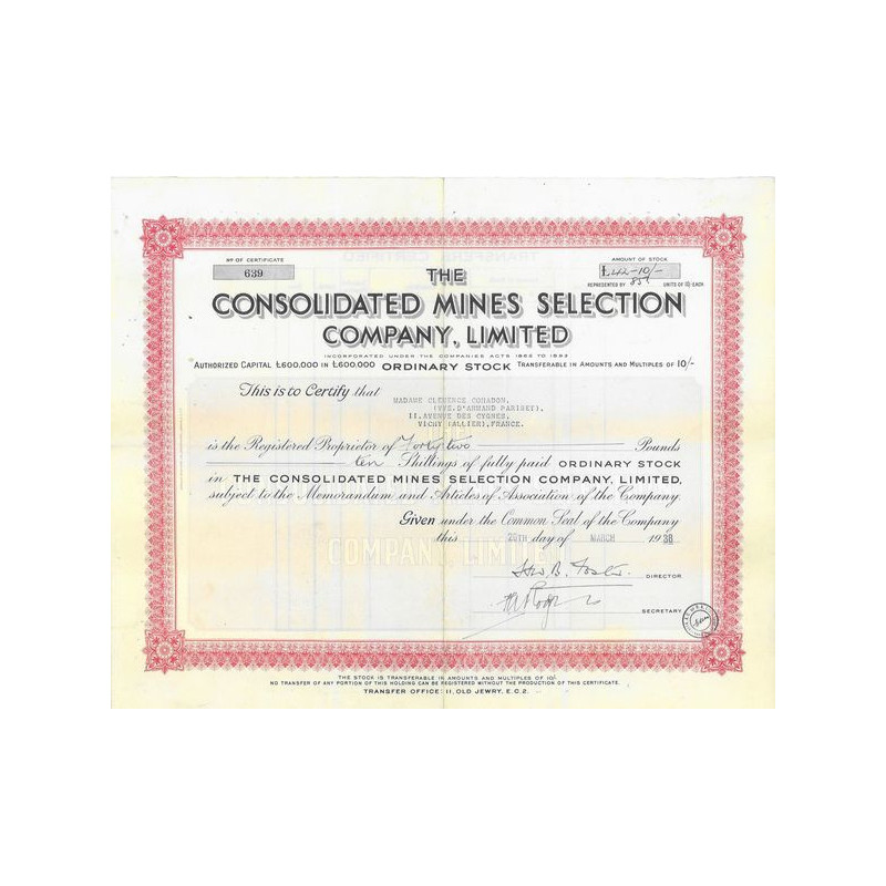 The Consolidated Mines Selection Cy Ltd