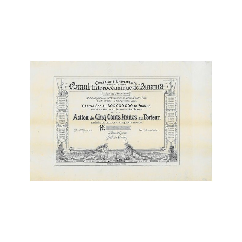 Cie Universelle du Canal Interocéanique de Panama (Specimen d'imprimerie)