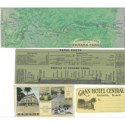 Cie Universelle du Canal Interocéanique de Panama (Ensembe le 4 publicités)