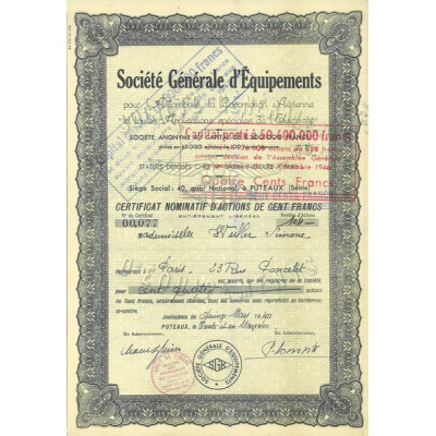 Sté Gale d'Equipements pour l'Automobile la Locomotion Aérienne et toutes Applications Spéciales à l'Electricité