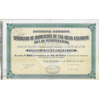 S.A. Sindicato de Irrigacion de la Islas Canarias - Isla de Fuerteventura