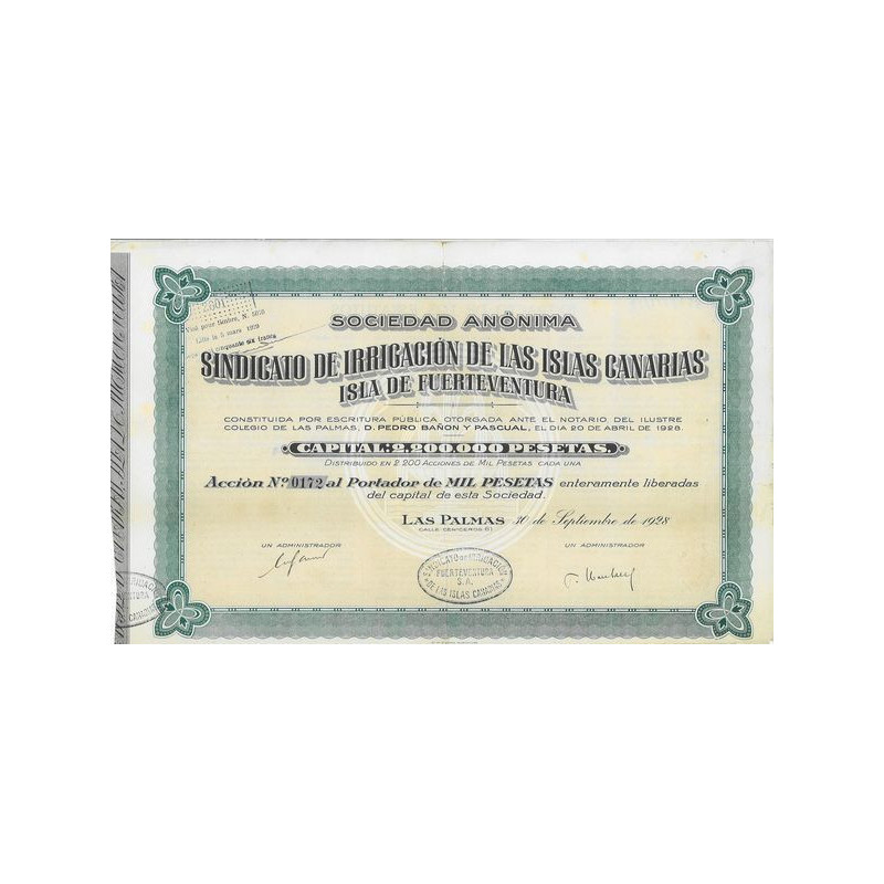 S.A. Sindicato de Irrigacion de la Islas Canarias - Isla de Fuerteventura