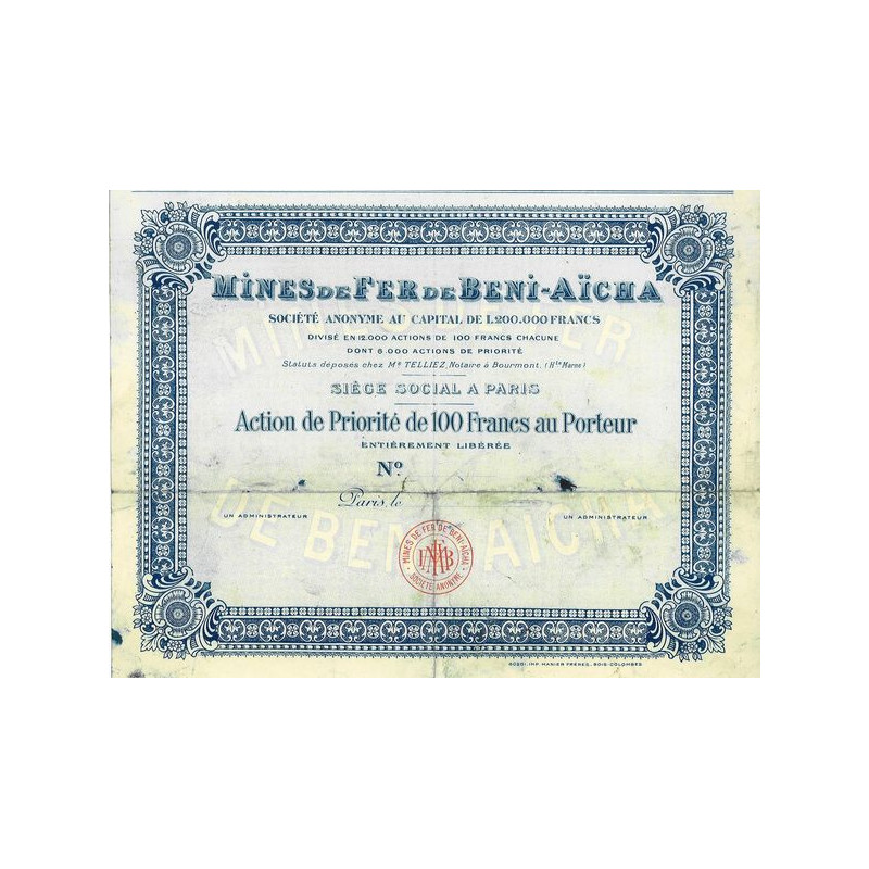 Mines de Fer de Beni-Aïcha (blanquette)