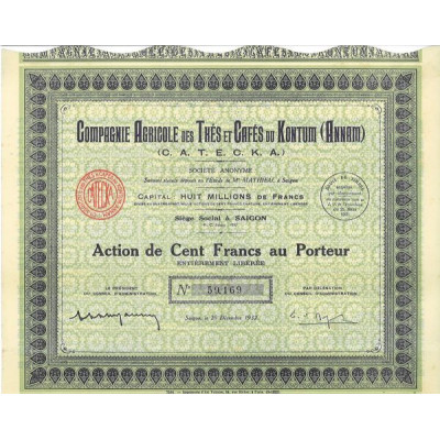 Cie Agricole des Thés et Cafés du Kontum (Annam) (C.A.T.E.C.K.A.) (Act 100 F)