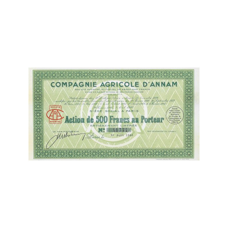 Cie Agricole d'Annam (Act 500 F)