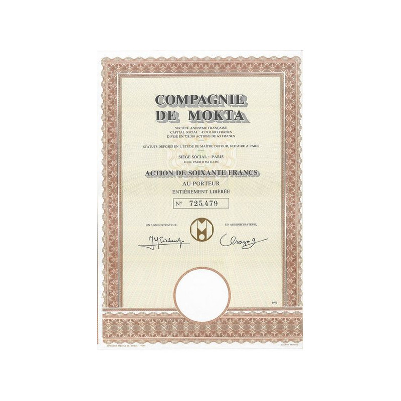 Cie de Mokta (Act 60 F)