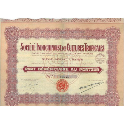 Sté Indochinoise des Cultures Tropicales (PB)