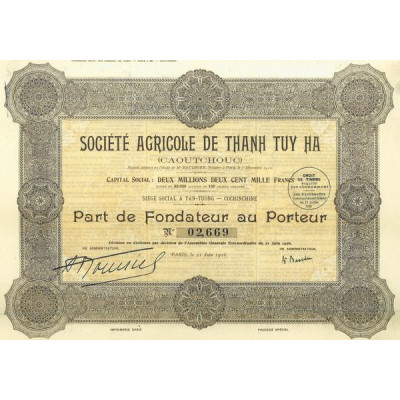 Sté Agricole de Thanh Tuy Ha