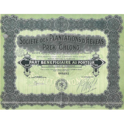 Sté des Plantations d'Heveas du Prek Chlong (PB)
