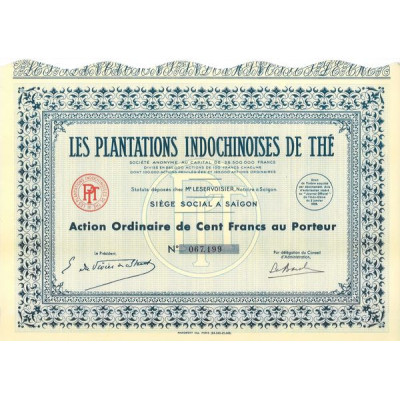 Les Plantations Indochinoises de Thé (Act Ordin 100 F)