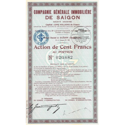 Cie Gale Immobilière de Saïgon (Act 100 F)
